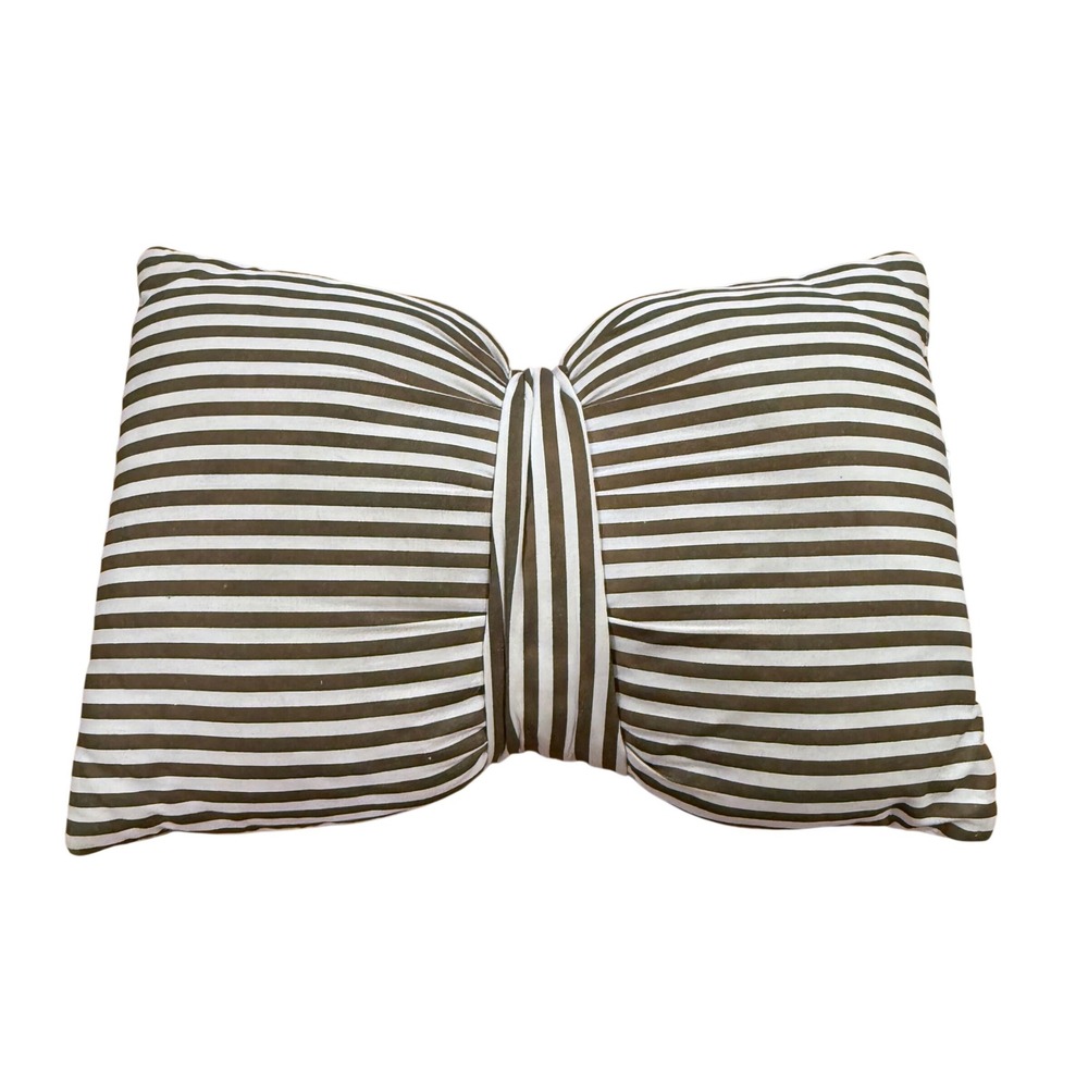 Gold stripe Bow Accent‎ Pillow Coquette Girly boho nursery accent designer inspo